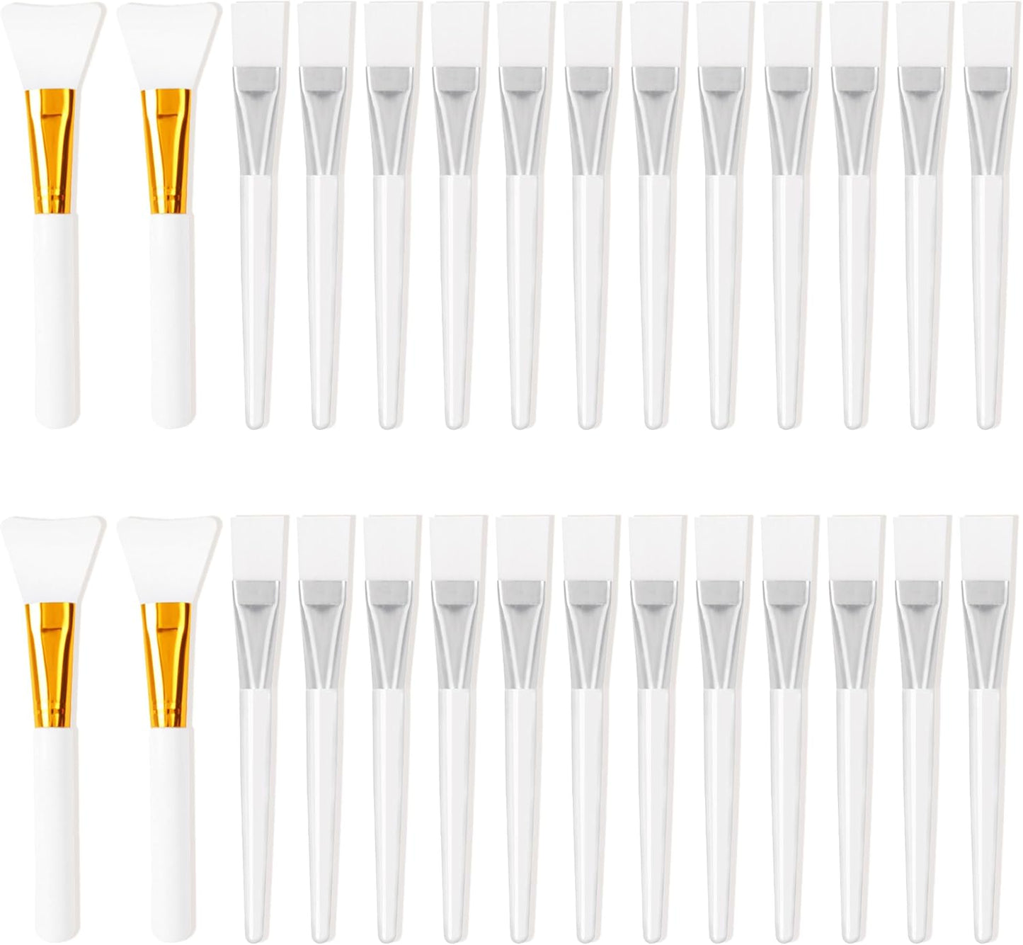 28 Pcs Face Mask Brush, Transparent Facial Mask Brush, Silicone Face Mask Applicator Cosmetic Makeup Brushes Tools Facial Applicator Brushes Beauty Tools for Applying Facial Mask Eye Mask