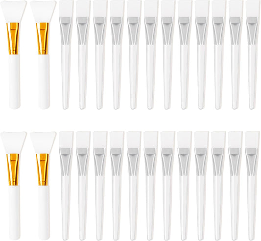 28 Pcs Face Mask Brush, Transparent Facial Mask Brush, Silicone Face Mask Applicator Cosmetic Makeup Brushes Tools Facial Applicator Brushes Beauty Tools for Applying Facial Mask Eye Mask