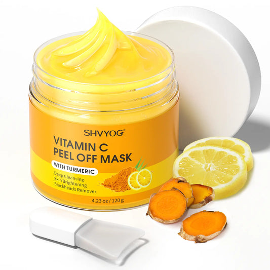 SHVYOG Vitamin C Peel off Face Mask, Peel off Mask with Turmeric, Deep Cleansing Face Peel Mask, Vitamin C Exfoliating Face Mask for Blackheads, Dirts, Oil