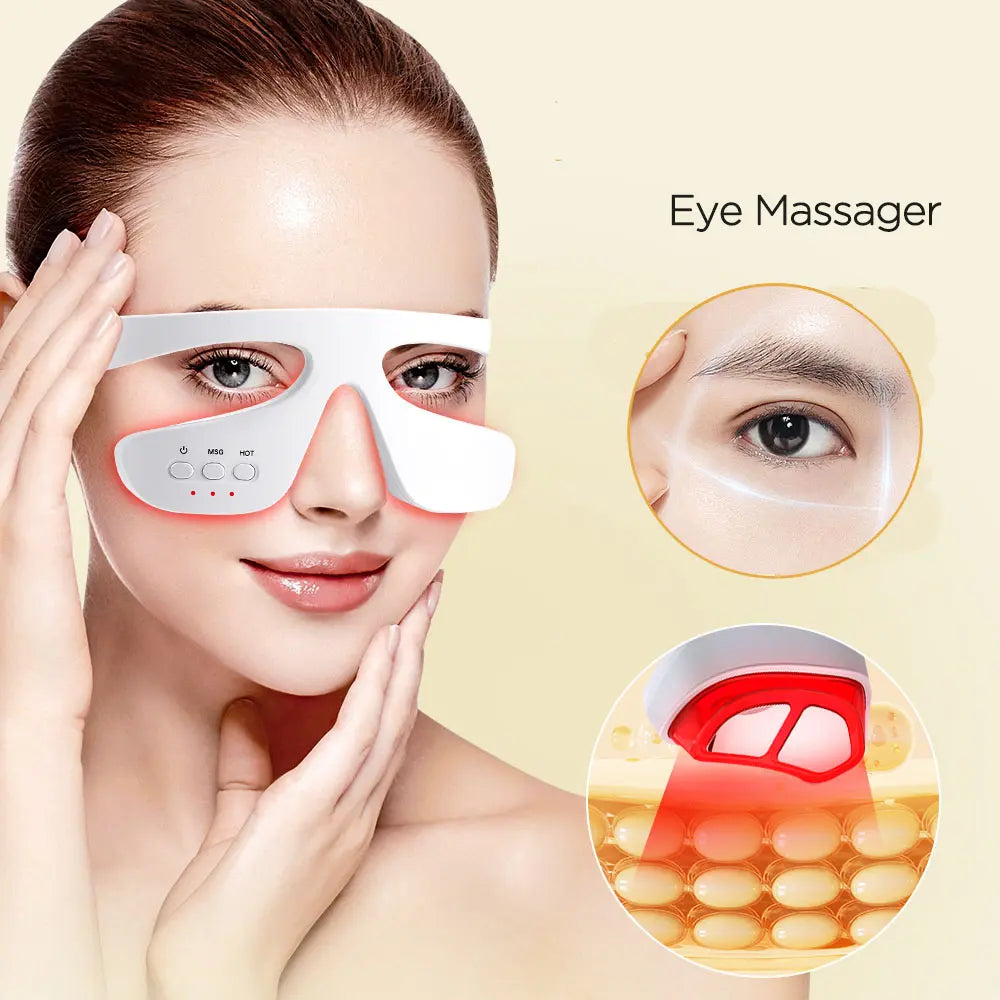 Eye Massager Wearable Heated Eye Care Device, Under-Eye Relax Massage Tool Beauty Device