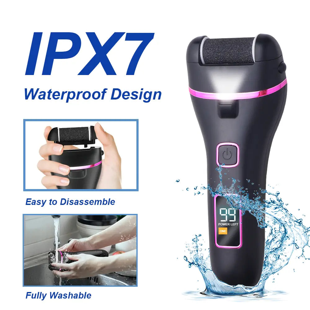 FACEPOS 17 Tools, 3 Roller Heads, Smooth Pedicure, Electric Callus Remover for Feet, Rechargeable Pedicure Tools Foot Care Kit, Pedicure Tools, Pedicure Tools Kit, Feet Care, Removes Dry Skin for Smoother Feet Nail Art Manicure