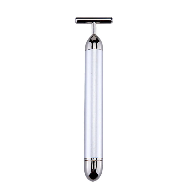 24K Gold Face Lift Bar Roller Vibration Slimming Massager Facial Stick Facial Beauty Skin Care T Shaped Vibrating Tool
