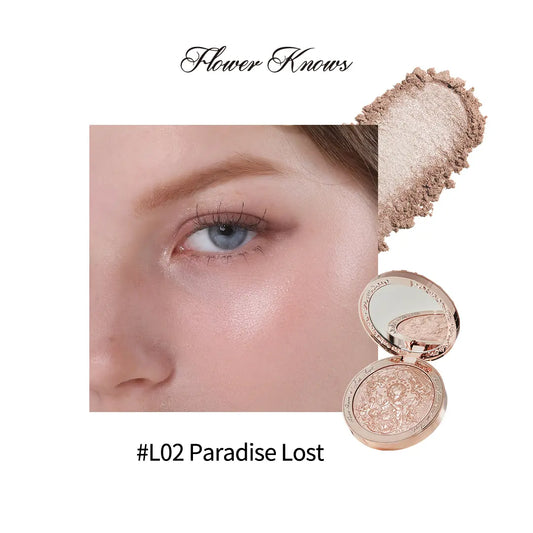 Flower Knows Little Angel Collection Embossed Highlighter for Adults - Shimmer, Silky, Long-Lasting, Dewy Radiance, Natural Glow, Touch-Up Makeup Cosmetic
