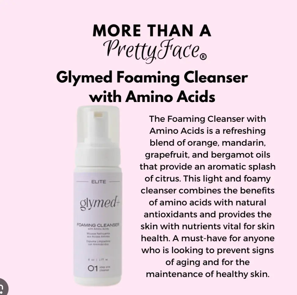 Glymed plus Foaming Cleanser with Amino Acids & Natural Antioxidants 6 Oz/177 Ml Calming Redness Facial Skincare for Sensitive Skin Cleansing Gentle