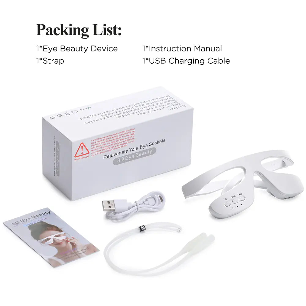 Eye Massager Wearable Heated Eye Care Device, Under-Eye Relax Massage Tool Beauty Device