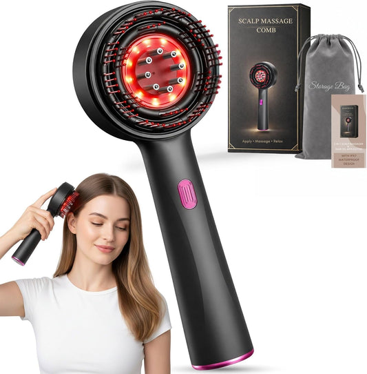Electric Scalp Massager 3-In-1 – Cordless Head Massager & Hair Oil Applicator, Refillable Tank, IPX7 Waterproof Scalp Brush for Home & Travel, Women and Men