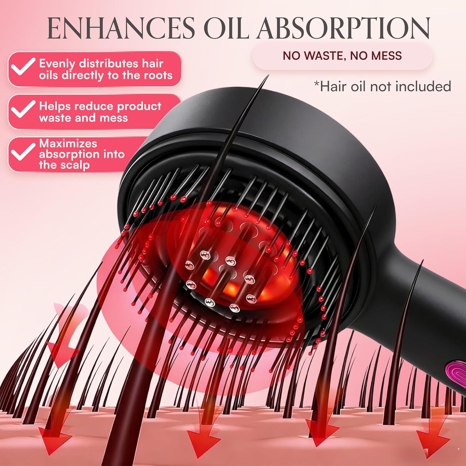 Electric Scalp Massager 3-In-1 – Cordless Head Massager & Hair Oil Applicator, Refillable Tank, IPX7 Waterproof Scalp Brush for Home & Travel, Women and Men