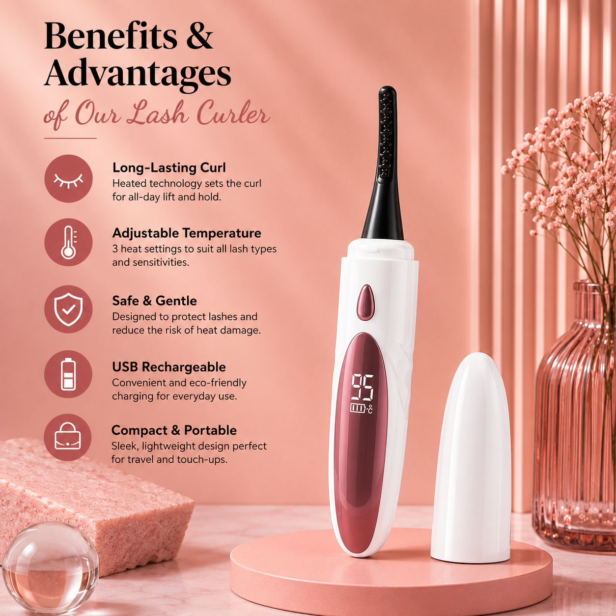 Rechargeable Heated Lash Curler