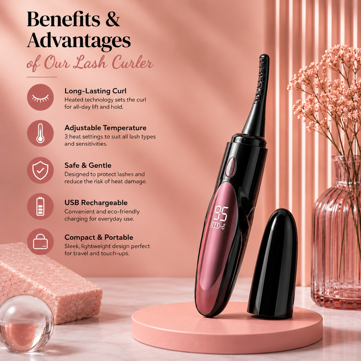 Rechargeable Heated Lash Curler