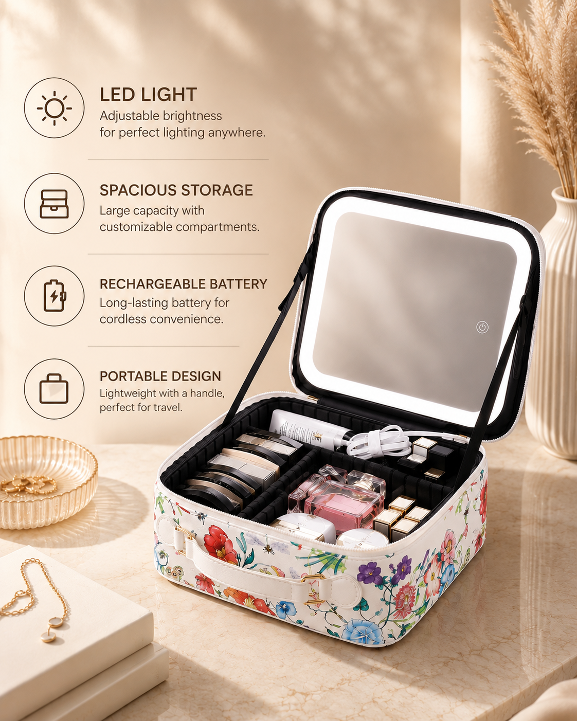 LED Makeup Vanity Case