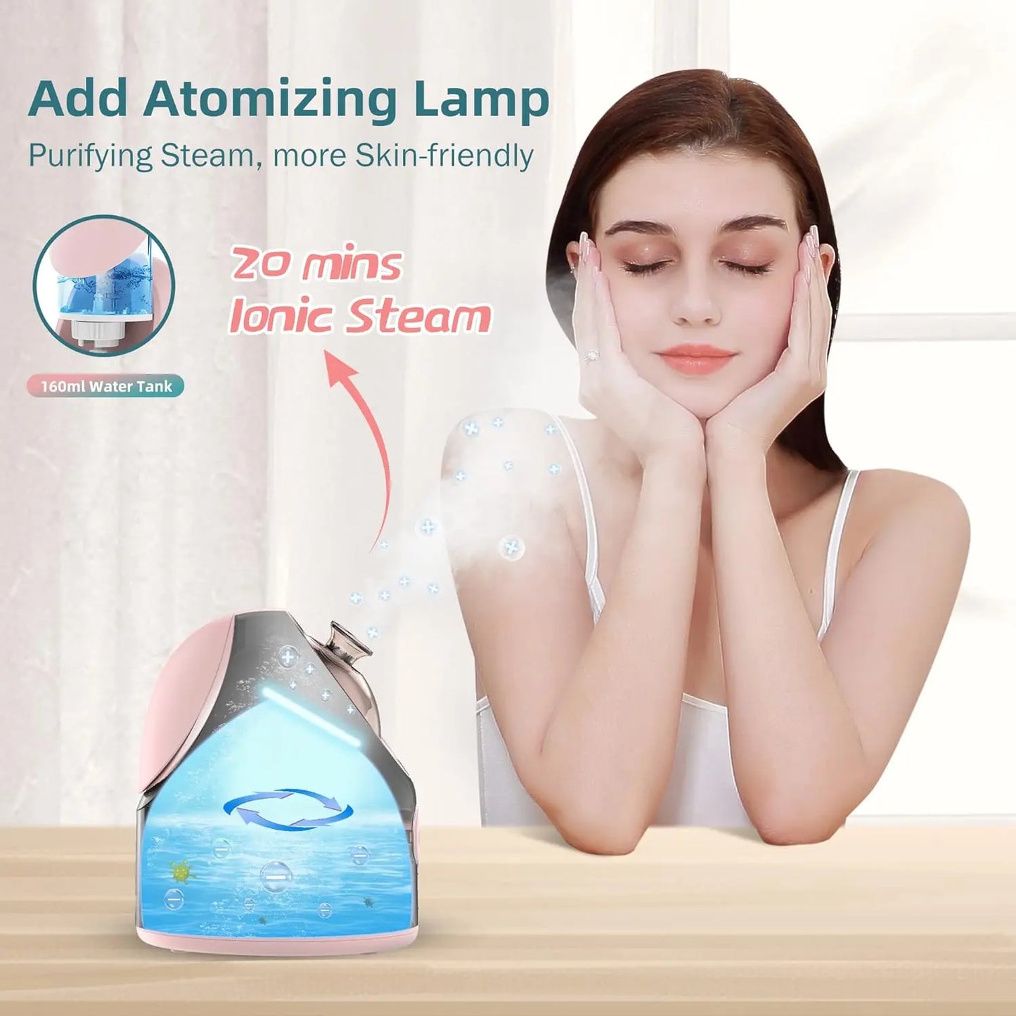 Nano Mist Facial Steamer, Portable Spa Face Humidifier, Face Skincare Steamer, Facial Steamer Warm Mist Humidifier, Nano Facial Care Appliance