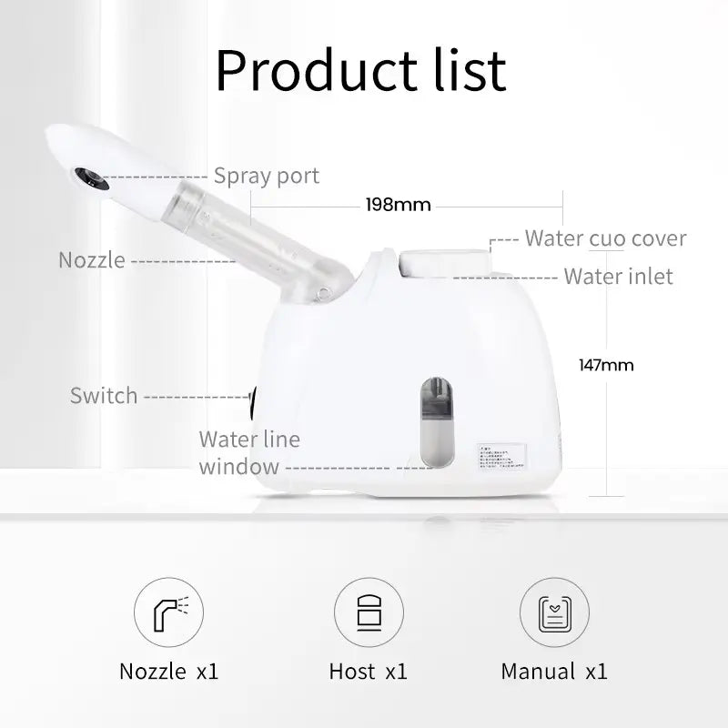 KSKIN Facial Steamer Portable Nano Spray Device, Facial Care Tools, Hot Mist Moisturizer for Face, Boost Skincare Absorption & Keep Skin Glowing