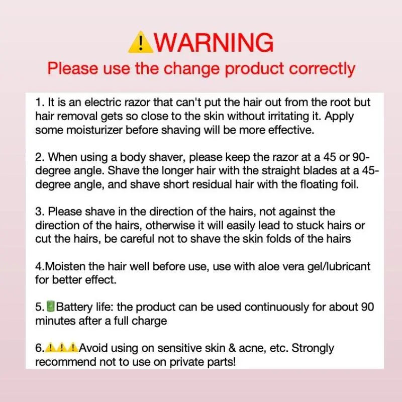 Electric Shaver, Women'S Shaver, LED Display Bikini Trimmer, Electric Shaver and Razor Rechargeable, Waterproof IPX7 2-In-1 Body and Facial Epilator, Body Hair Trimmer