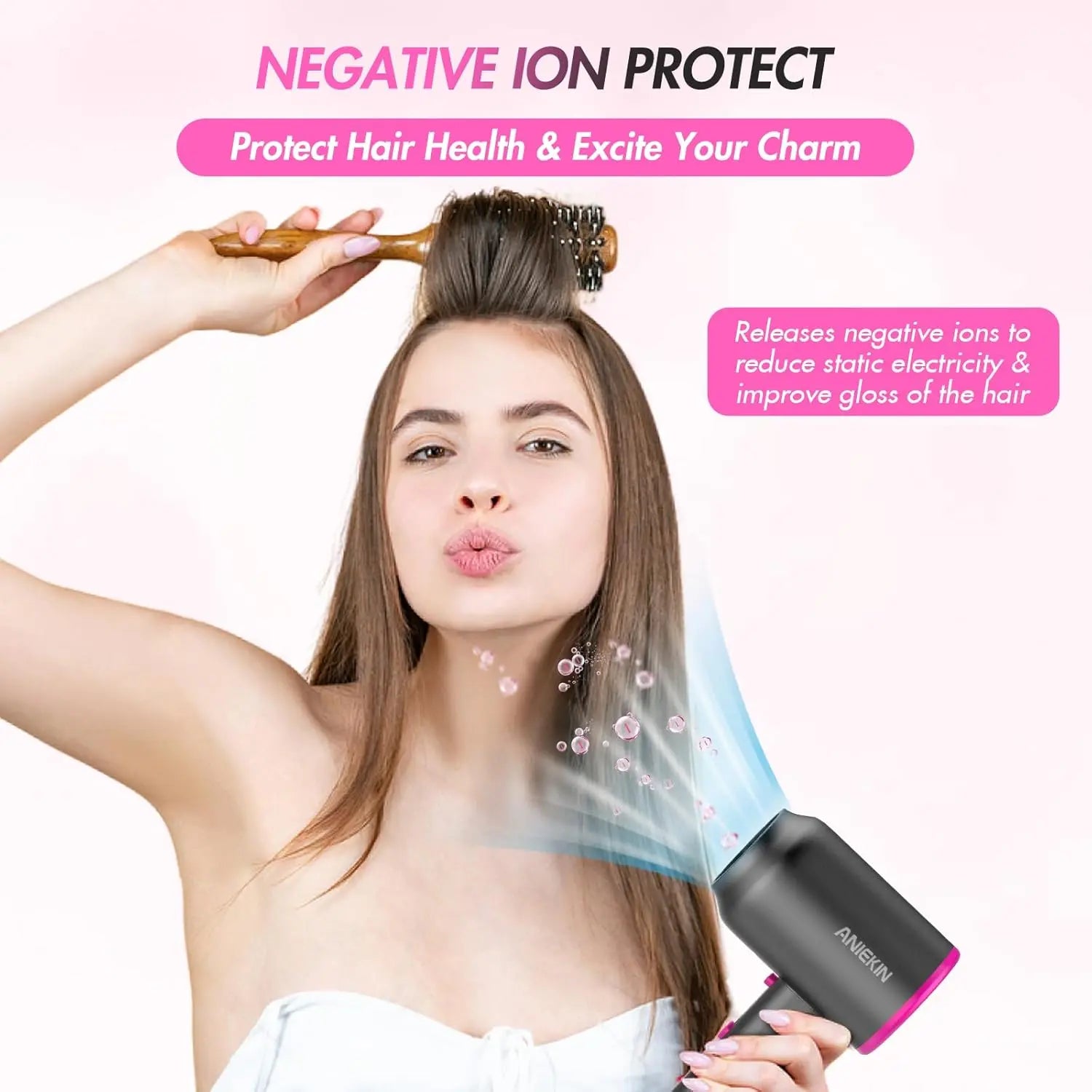 Hair Dryer, 1875 Watts Fast Drying Blow Dryer with Diffuser and Concentrator, Compact Lightweight Hair Dryer for Women and Men