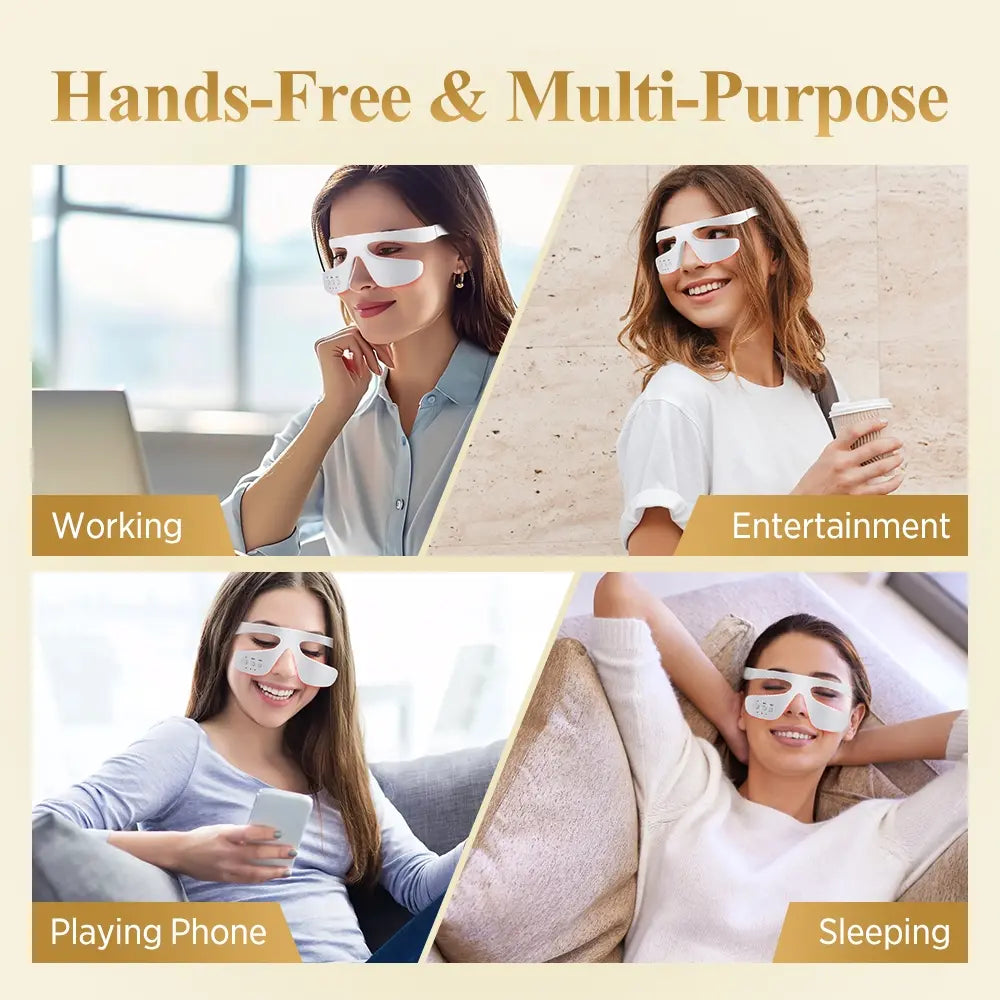 Eye Massager Wearable Heated Eye Care Device, Under-Eye Relax Massage Tool Beauty Device